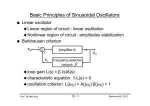 Basic Principles of Sinusoidal Oscillators