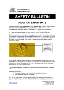 Safety bulletin: hard hat expiry date