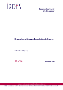 Drug price setting and regulation in France