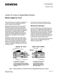 Venturi Air Valve or Single Blade Damper