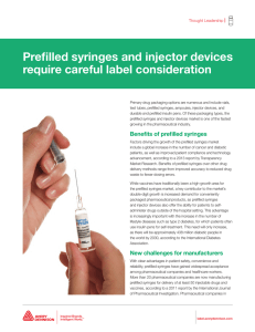 Prefilled syringes and injector devices require careful label