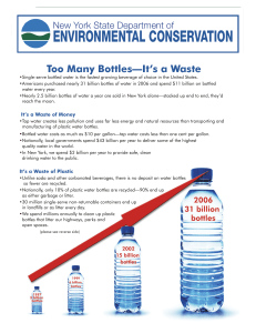 Water Bottle Fact Sheet - Too Many Bottles--