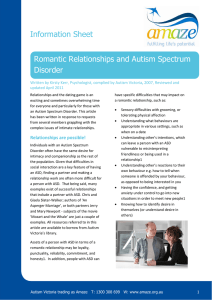 Romantic Relationships and Autism Spectrum Disorder