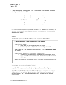 Solutions - HW #2 Physics 426 General Procedure