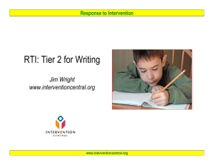 RTI: Tier 2 for Writing: PPT in pdf format
