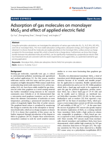 Adsorption of gas molecules on monolayer MoS2 and effect of