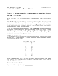Chapter 12 Relationships Between Quantitative