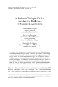 A Review of Multiple-Choice Item-Writing