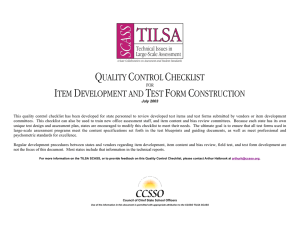 quality control checklist item development and test form construction