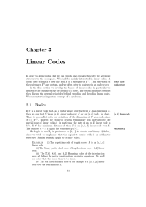Chapter 3. Linear Codes
