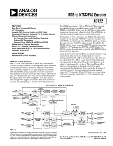 AD722 RGB to NTSC/PAL Encoder