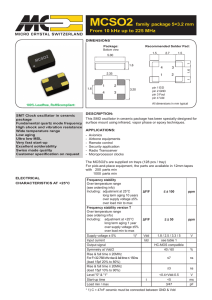 MCSO2 family package 5×3.2 mm From 10 kHz up to 225 MHz