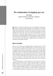 The mathematics of stopping your car