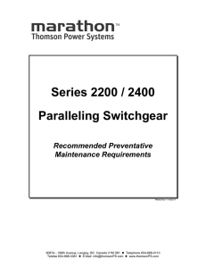 Series 2200 / 2400 Paralleling Switchgear