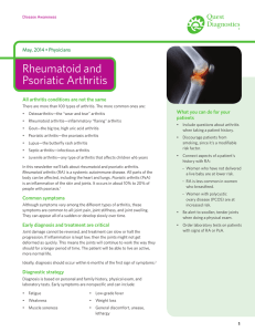 Rheumatoid and Psoriatic Arthritis