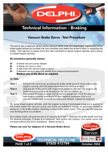 oct 04 vacuum brake servo test procedure