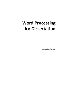 Word Processing for Dissertation