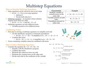 Multistep Equations