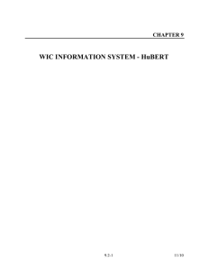 Chapter 9: WIC Information System - HuBERT