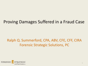 Proving Damages in Fraud Cases