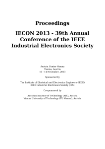 Proceedings IECON 2013 - 39th Annual Conference of the IEEE