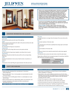 INSTALLATION INSTRUCTIONS for Interior Door Slabs (JII110