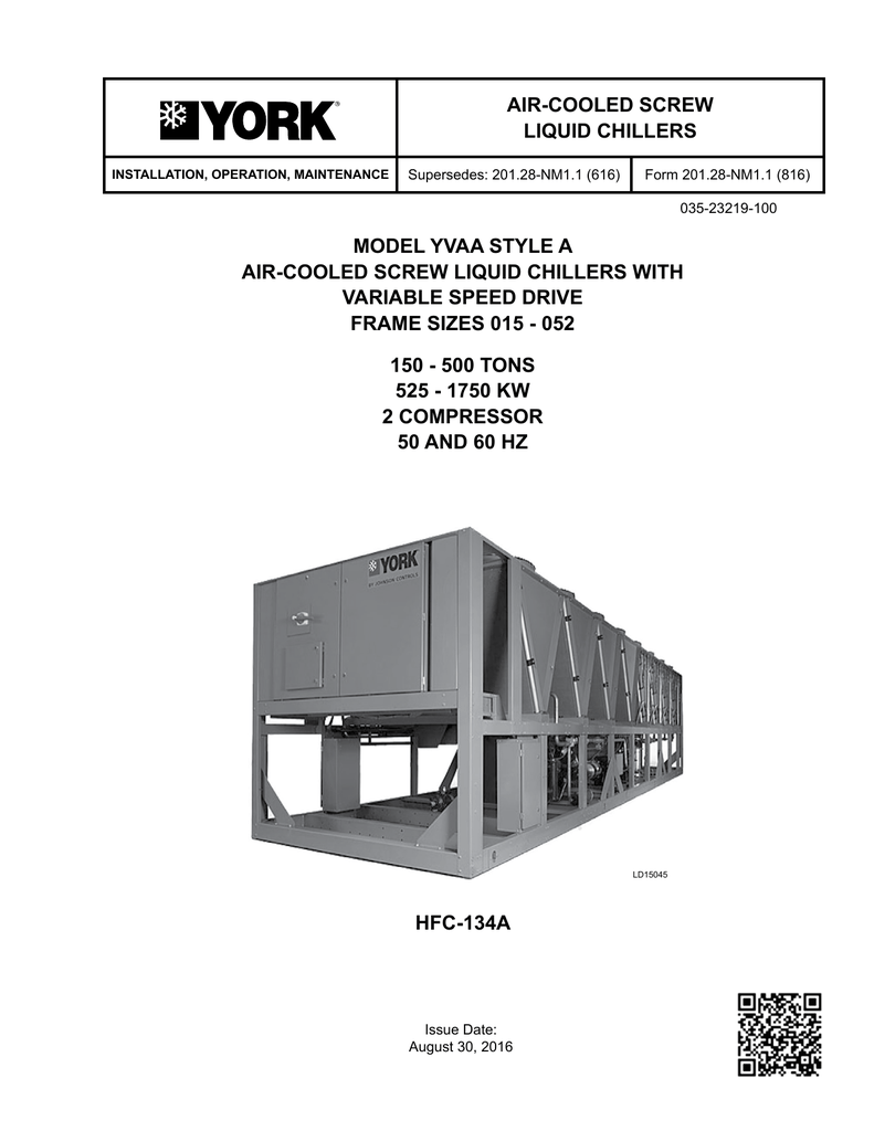 100+ [ Manual Of York Chiller ] | 125 Ton Air Cooled ...
