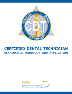 Certified Dental Technician Examination Handbook and Application