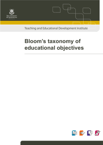 Bloom`s taxonomy of educational objectives
