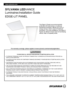 LEDVANCE LuminairesInstallation Guide EDGE-LIT PANEL
