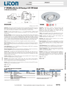 3" 12W/600Lm Mini-Arc LED Housing w/ LED 12W Gimbal