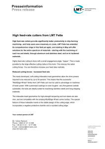 High feed-rate cutters from LMT Fette