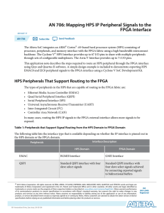 AN 706 - Routing HPS Peripheral Signals to the FPGA External