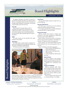 Board Highlights - Powder River Energy Corporation