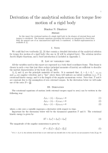 Derivation of the analytical solution for torque free motion of a rigid
