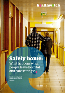 Healthwatch England Special Inquiry: Safely home