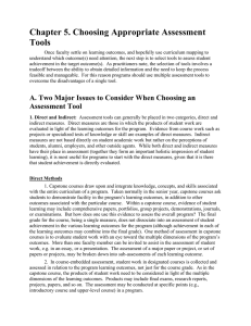 Chapter 5. Choosing Appropriate Assessment Tools
