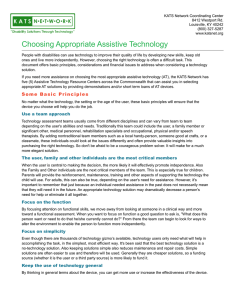 Choosing Appropriate Assistive Technology
