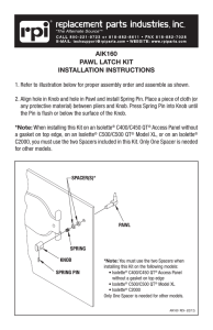 RPI Part #AIK160 Pawl Latch Kit Installation Instructions