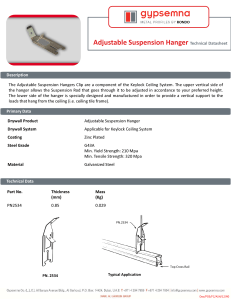 Adjustable Suspension Hanger Technical Datasheet