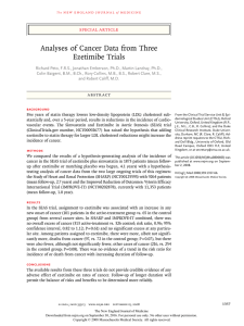 Analyses of Cancer Data from Three Ezetimibe Trials