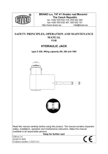 safety principles, operation and maintenance manual hydraulic jack