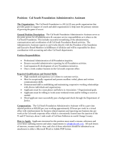 Position: Cal South Foundation Administrative Assistant