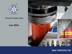 Corporate Presentation June 2016 Apar Industries Ltd.