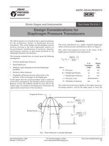 Design Considerations for Diaphragm Pressure Transducers