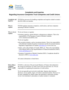 Complaints and Inquiries regarding Insurance Companies, Trust