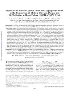 Predictors of Sudden Cardiac Death and Appropriate Shock in the