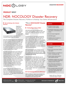 NDR: NOCOLOGY Disaster Recovery