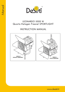 Quartz-Halogen Fresnel SPORTLIGHT INSTRUCTION