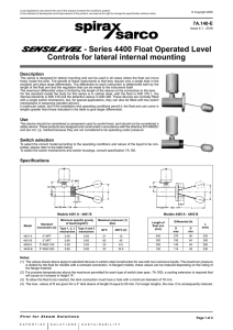 - Series 4400 Float Operated Level Controls for lateral internal